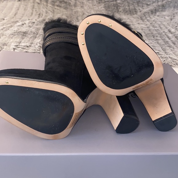 Louise et Cie  Lo-Ynez black ankle boots with real rabbit fur. NWB - Picture 7 of 10